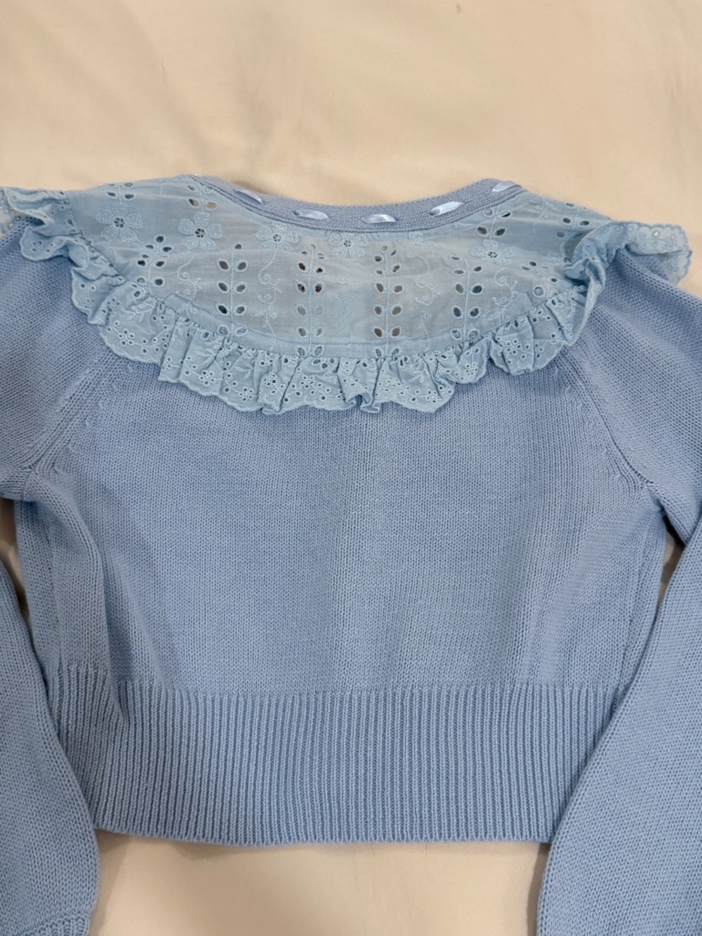 LoveShackFancy Peggy Cardigan in Hydrangea Blue - Picture 6 of 7